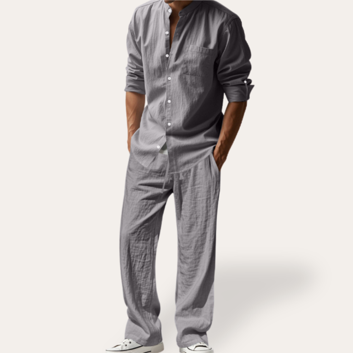 Herren Leinen Set, Atmungsaktives Hemd und Hose | Vestea