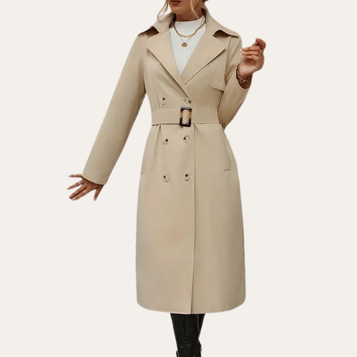 Trenchcoat für Damen – Textil Mantel mit Gürtel | Vestea