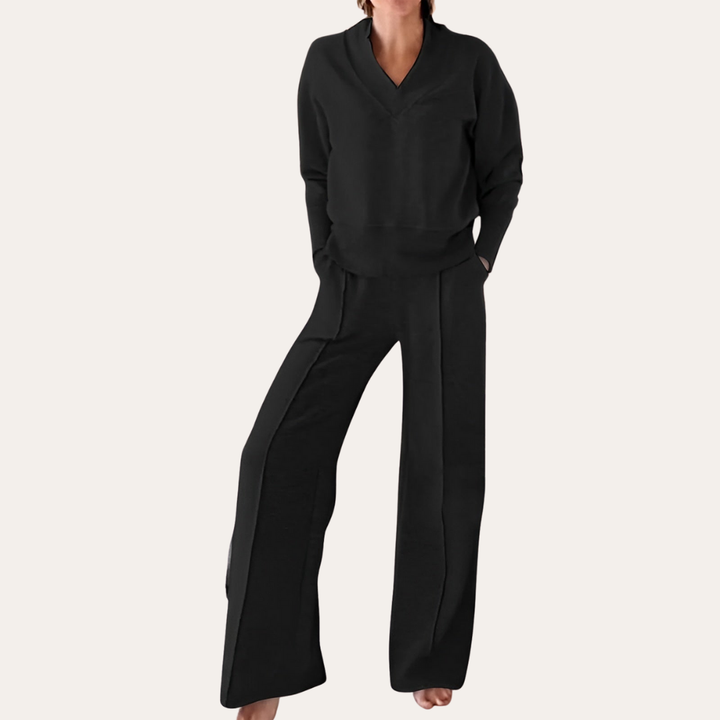 Damen Zweiteiler Lounge Set mit weitem Bein | Vestea
