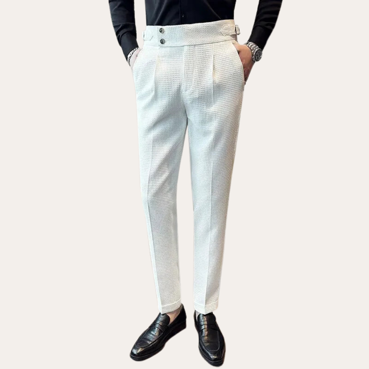 Herren Anzughose Slim Fit Hoher Bund Business Baumwollmischung | Vestea