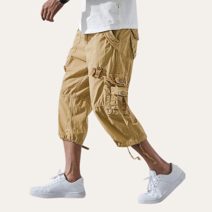 Herren 3/4 Cargo Shorts mit Taschen und Kordelzug | Vestea