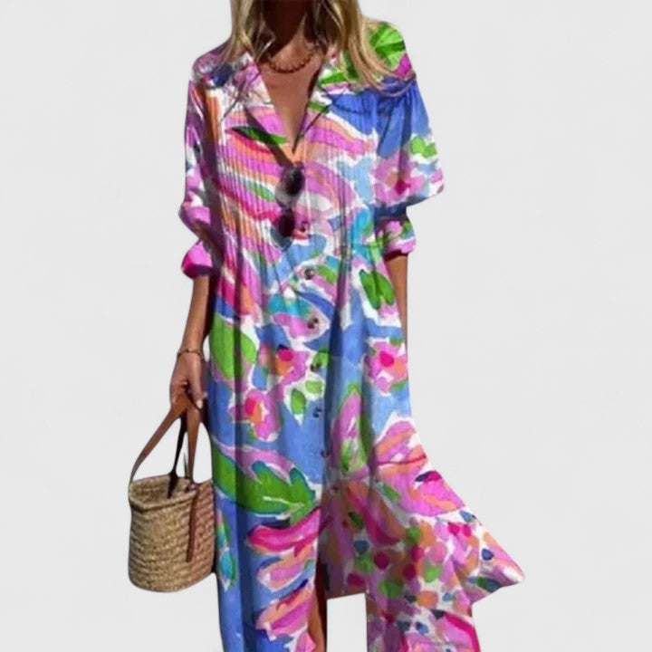 Vestido de mujer estilo bohemio manga corta