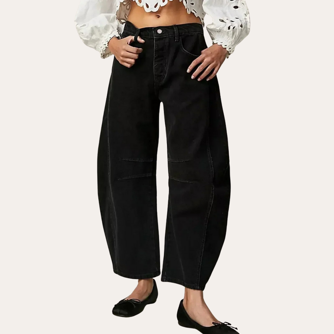 Dame Jeans mit hohem Bund und Taschen | Vestea