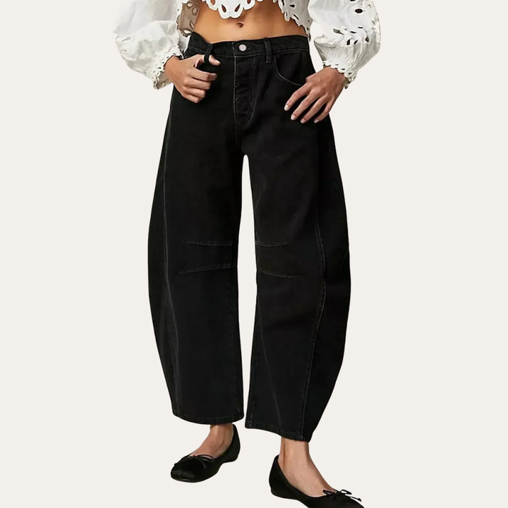 Dame Jeans mit hohem Bund und Taschen | Vestea