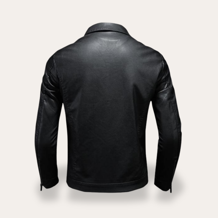 Herren Kunstlederjacke Biker Slim Fit Retro | Vestea