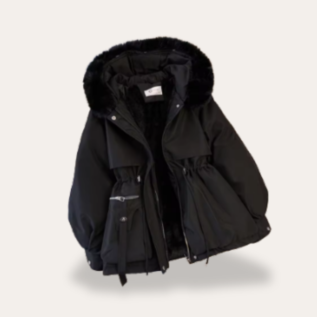Damen Winterjacke Parka mit Kunstpelz Kapuze Gefüttert | Vestea