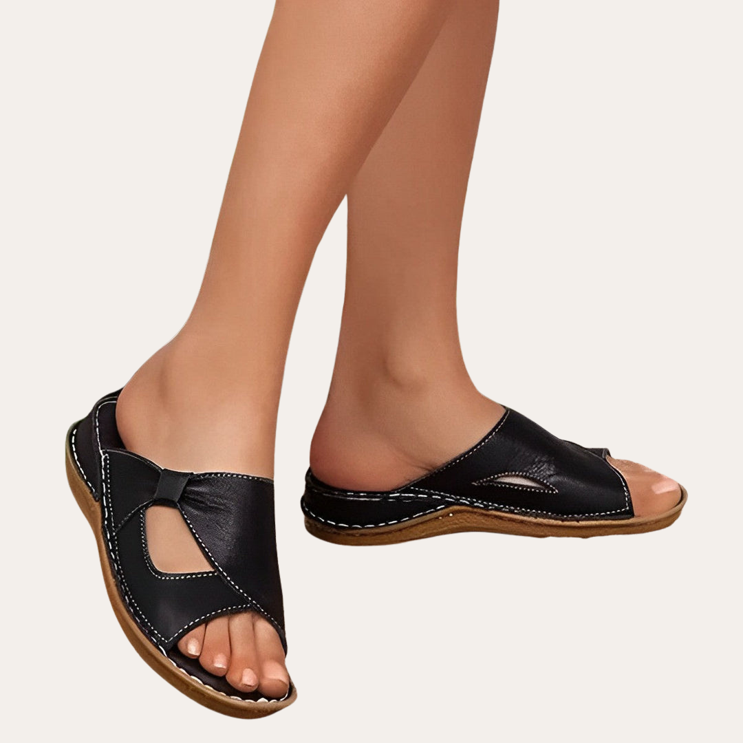 Damen Orthopedico Sandalen aus Kunstleder Sommer Schlupfschuhe | Vestea