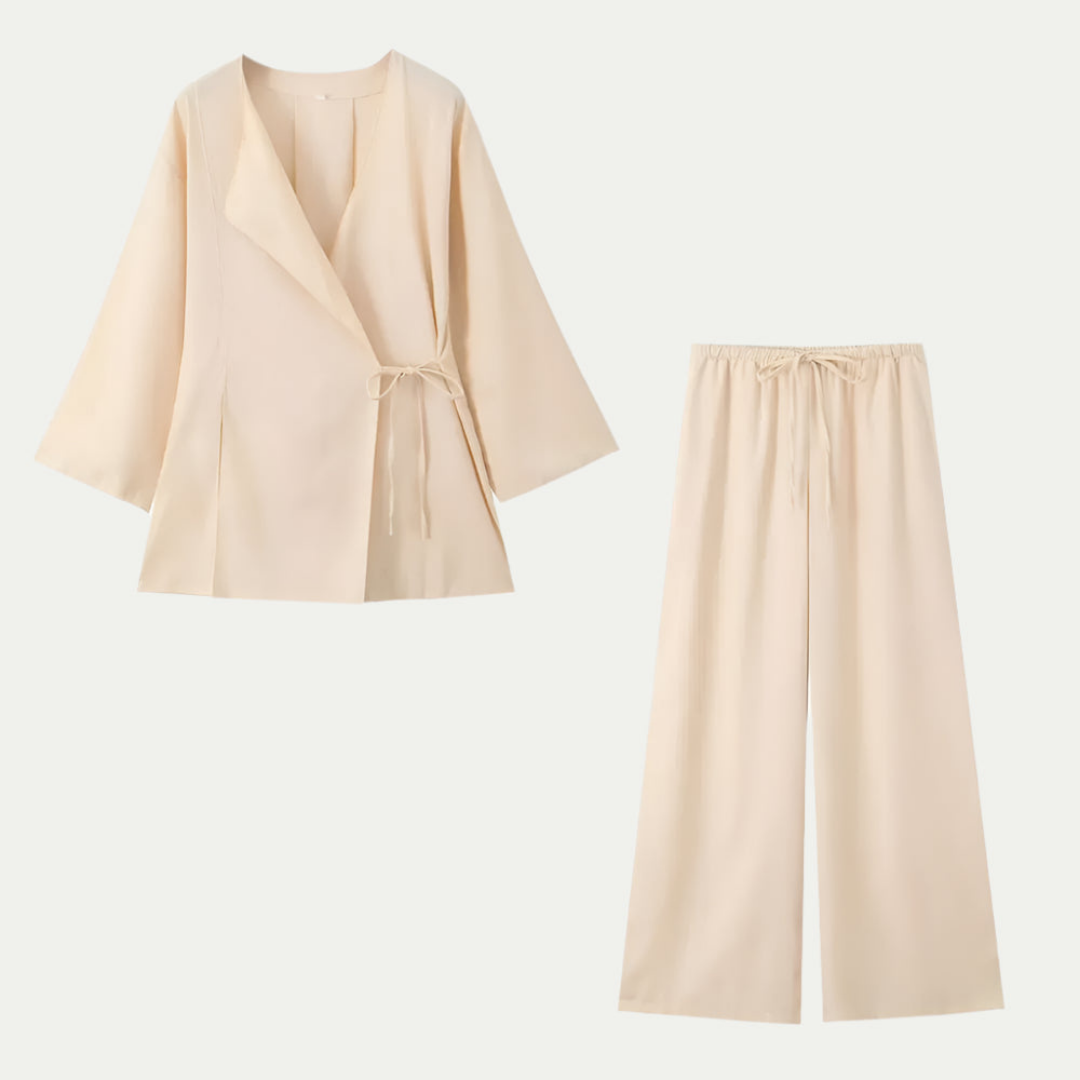 Damen Zweiteiler Set Bluse Hose | Vestea