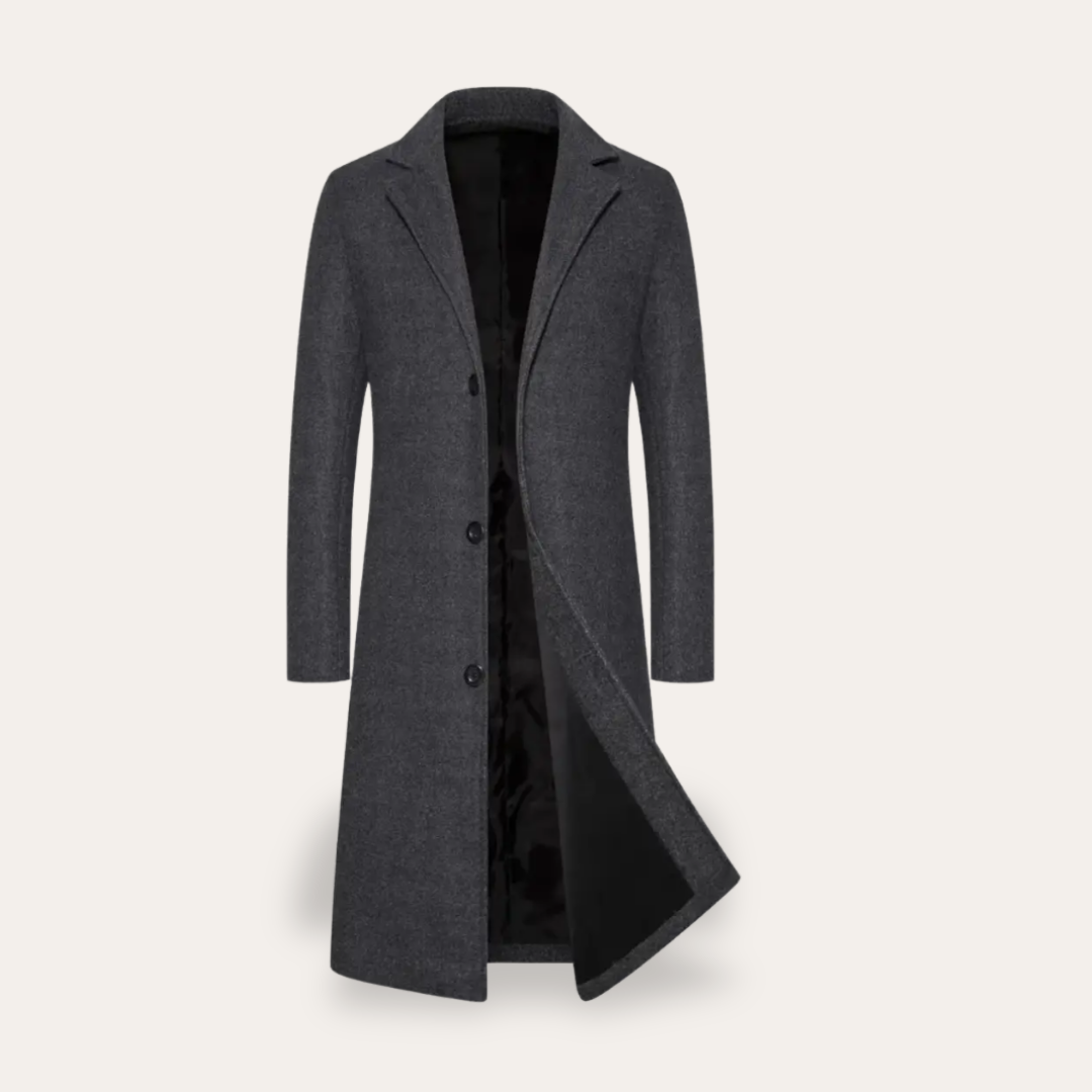 Herren Wollmantel Slim Fit Lang | Vestea