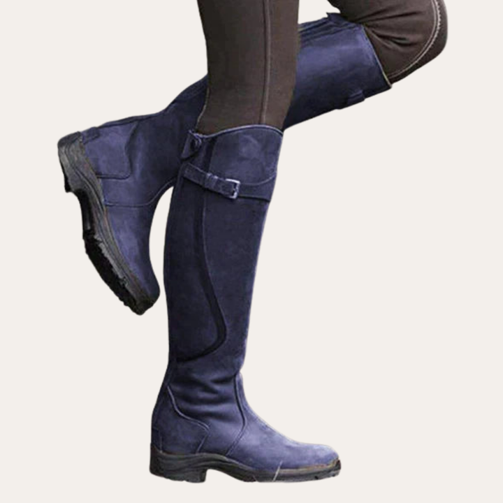 Damen orthopädische Wildlederstiefel mit Schnalle | Vestea