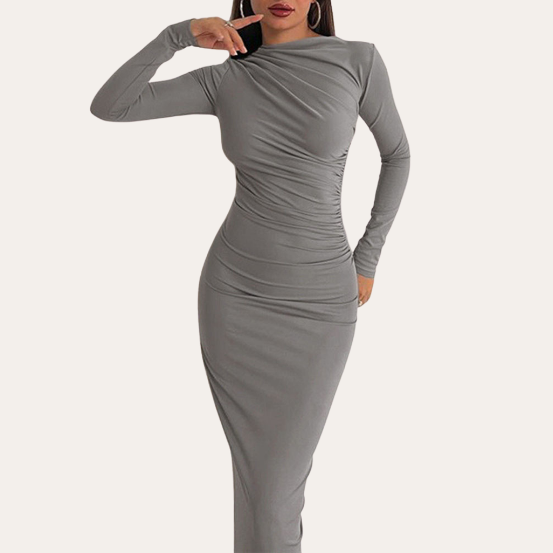 Damen Langarm Maxikleid figurbetont | Vestea