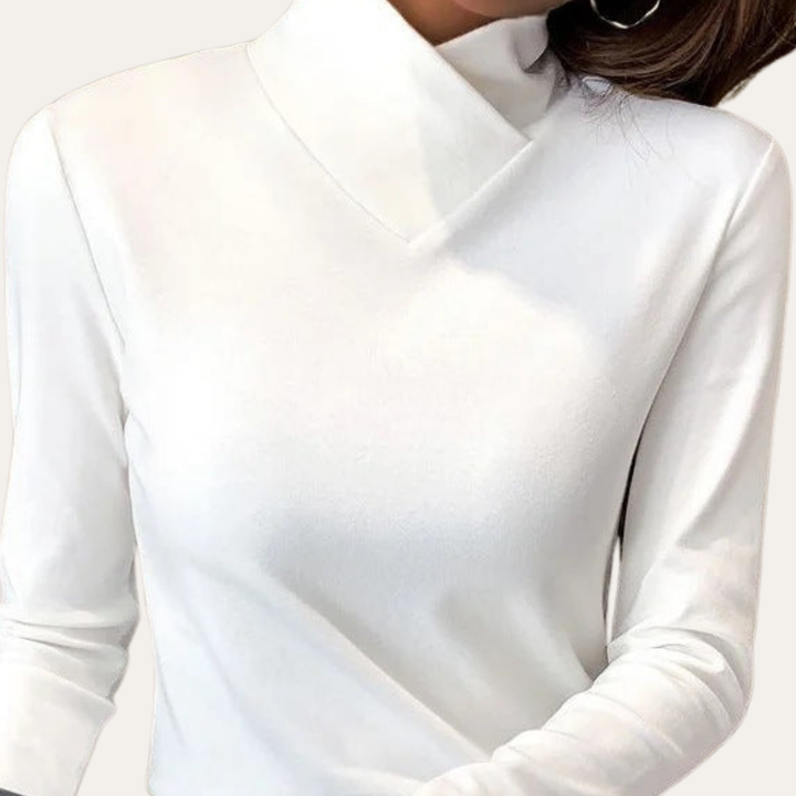 Damen Langarmshirt mit Stehkragen | Vestea