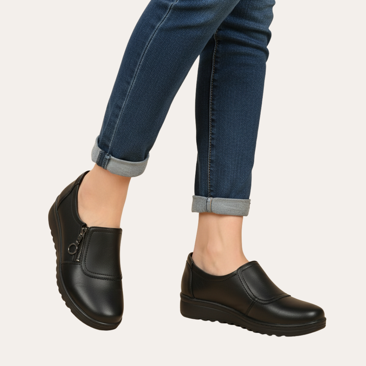 Orthopädische Damen Slip-On Bequeme Freizeitschuhe mit Reißverschluss | Vestea