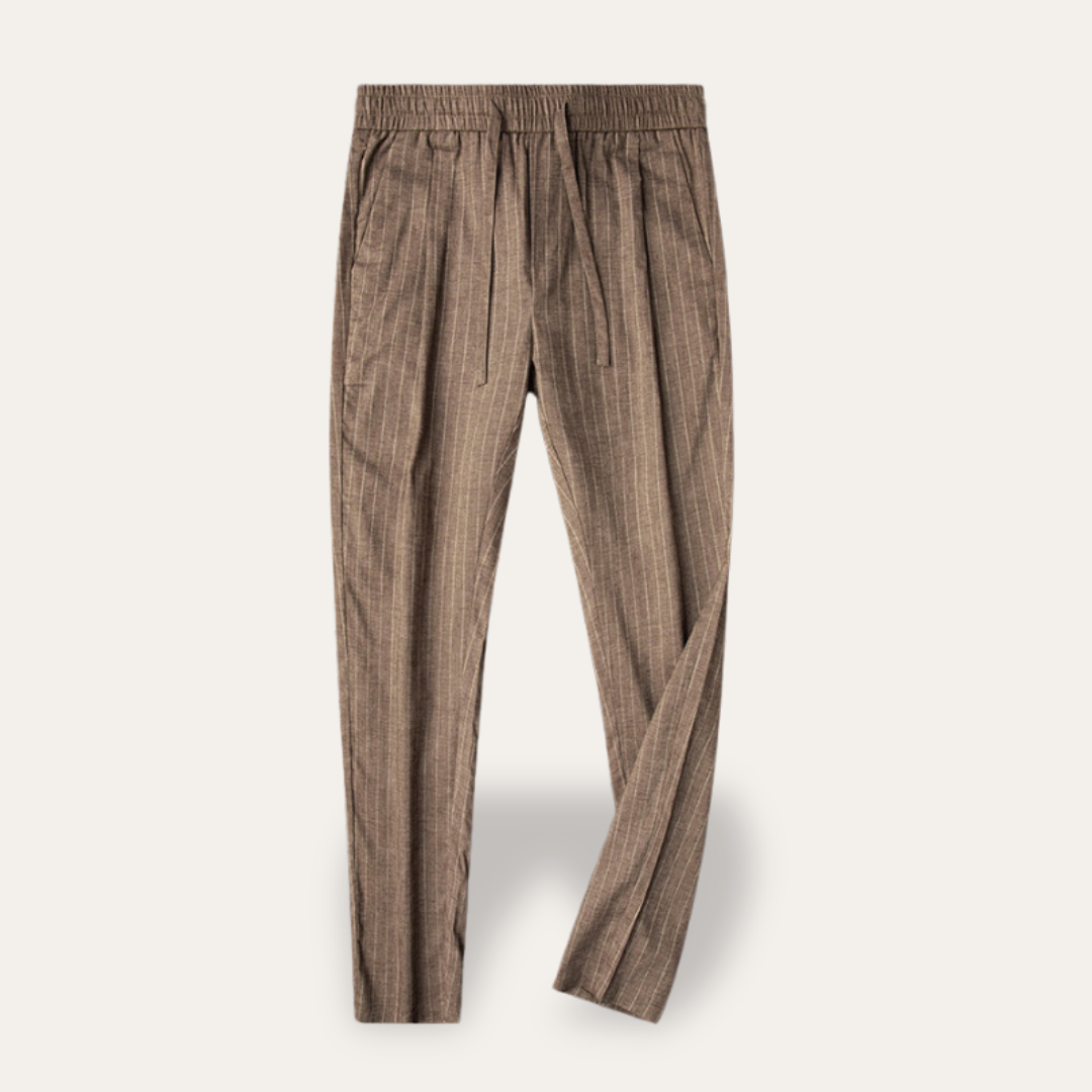 Herren Nadelstreifen Hose Mischung mit Kordelzug | Vestea