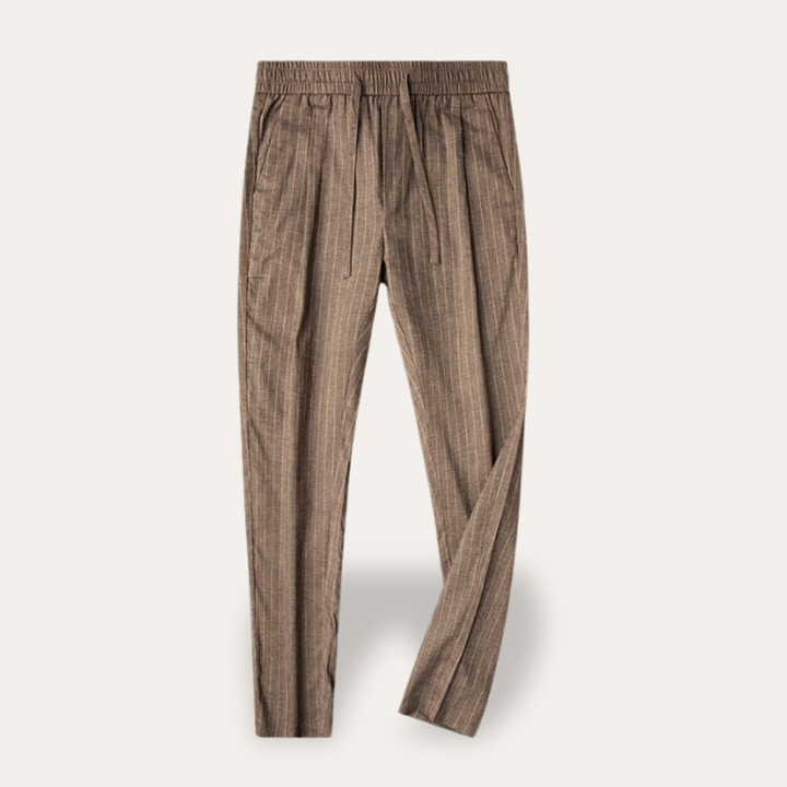 Herren Nadelstreifen Hose Mischung mit Kordelzug | Vestea