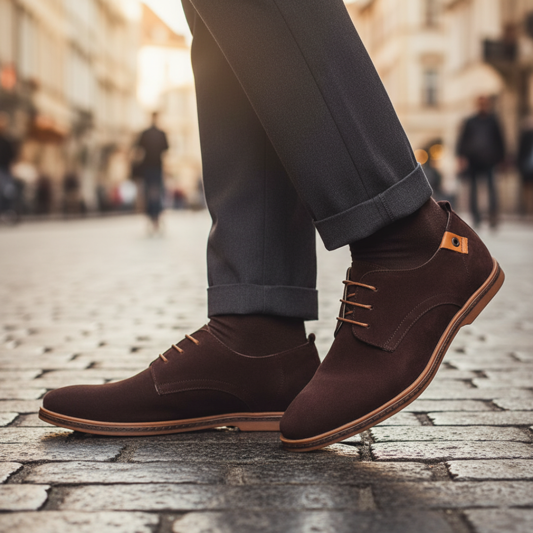 Herren Schnürschuhe mit brauner Sohle | Vestea