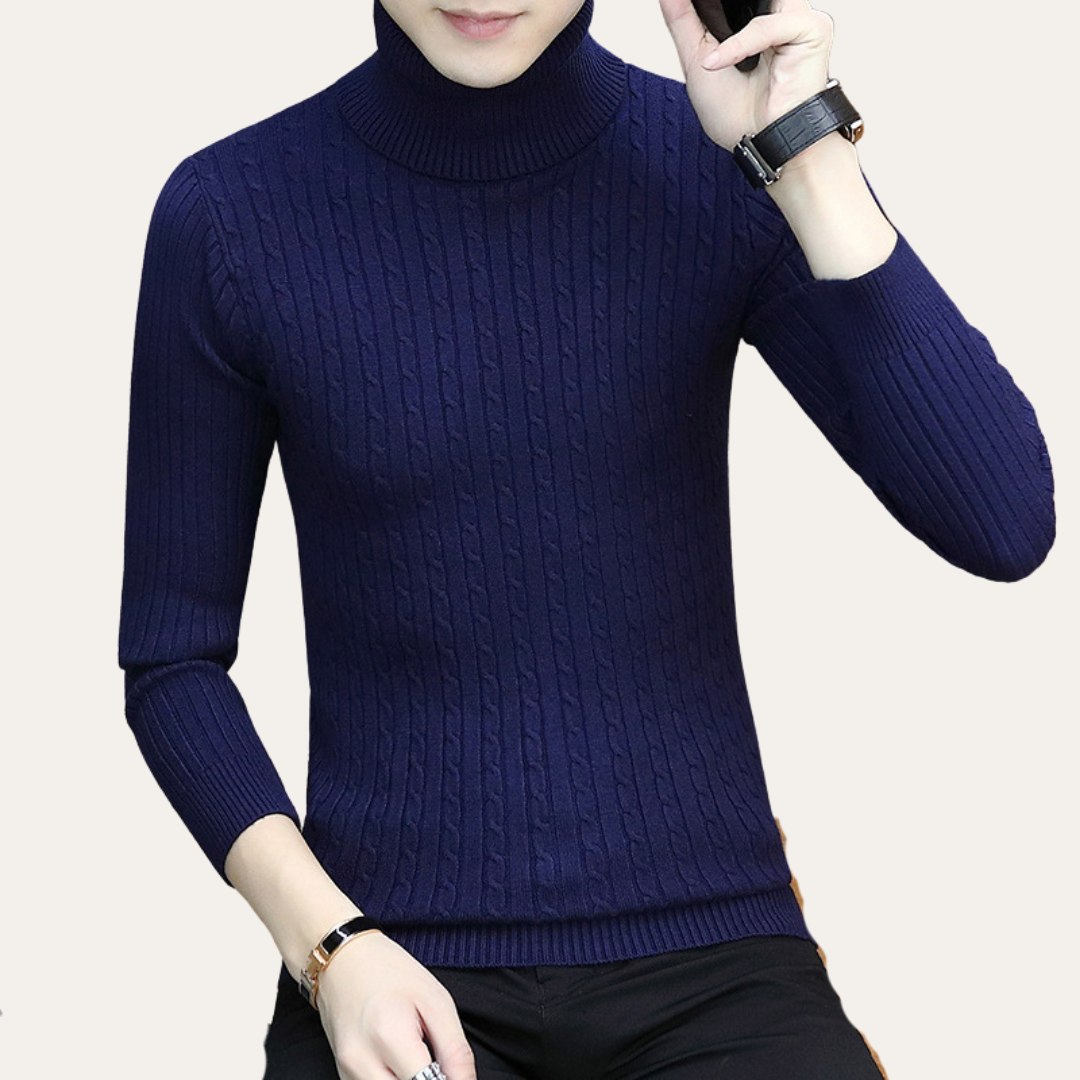 Herren Rollkragenpullover Strick Slim Fit | Vestea