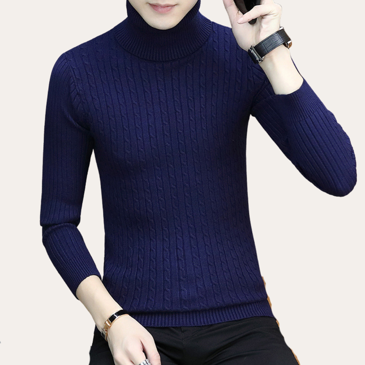 Herren Rollkragenpullover Strick Slim Fit | Vestea