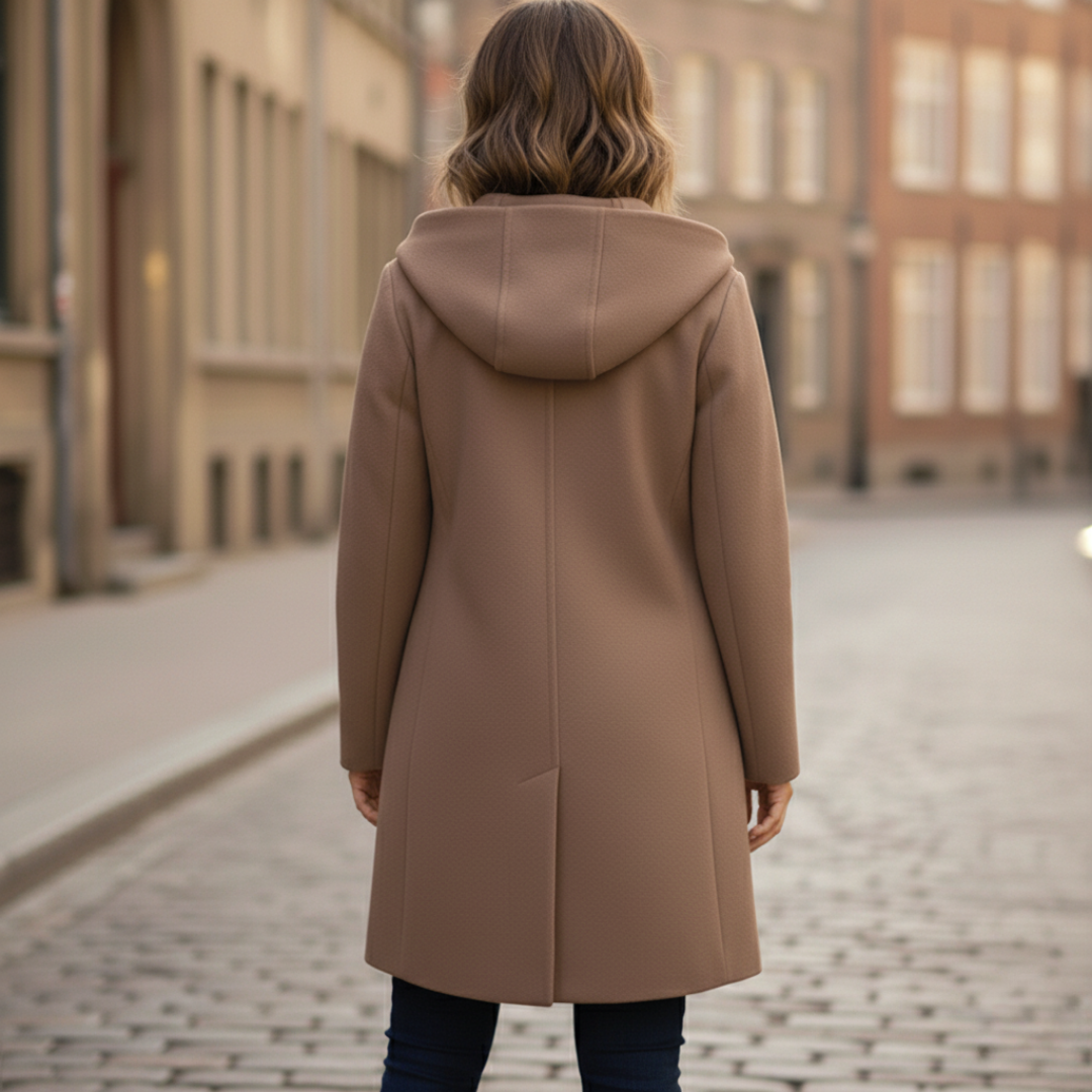 Damen Kapuzenmantel mit Knopfleiste | Vestea