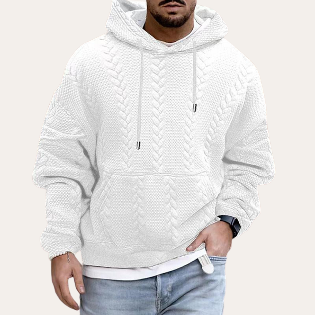 Herren Strickmuster Hoodie Kapuzenpullover | Vestea