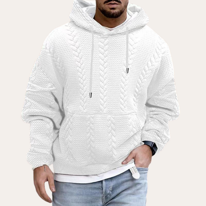 Herren Strickmuster Hoodie Kapuzenpullover | Vestea