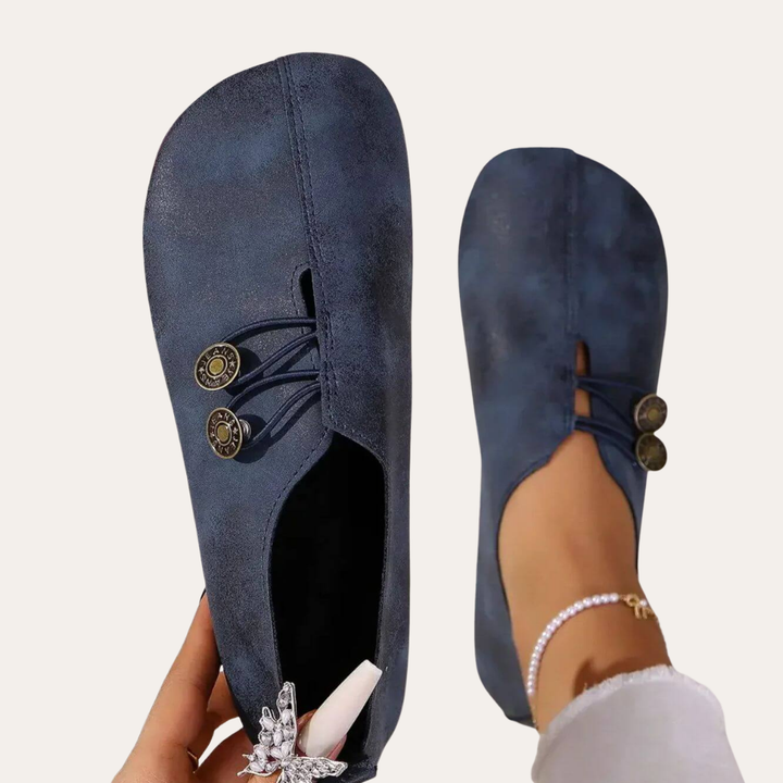 Damen Scarpe Ortopediche Slipper mit Knopfdetails | Vestea