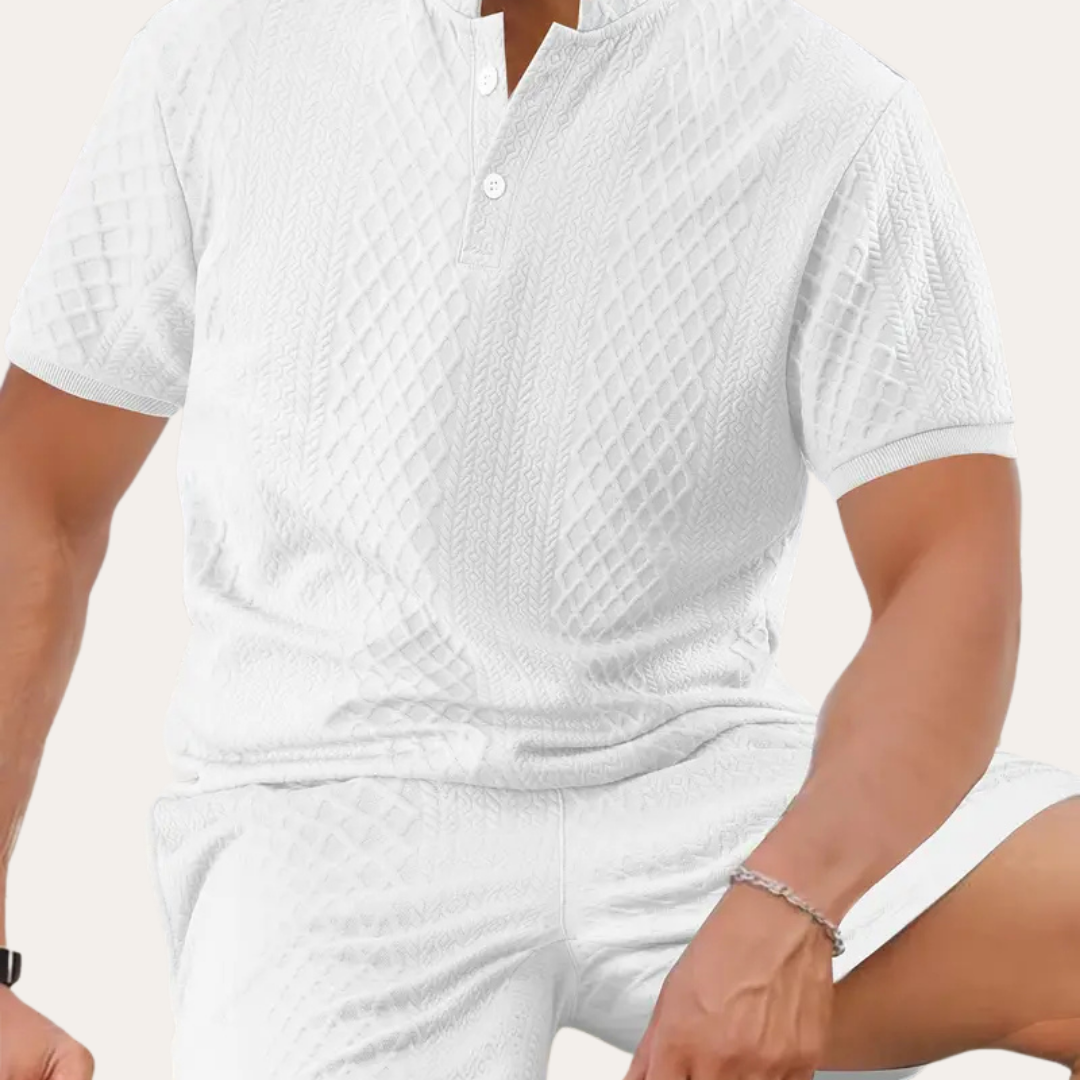 Herren Sommer-Set aus atmungsaktivem Kurzarmhemd und Shorts | Vestea