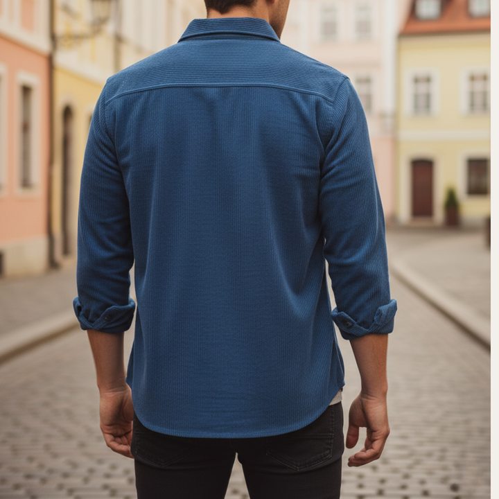 Herren Freizeit Hemd mit Brusttaschen und Knopfleiste | Vestea