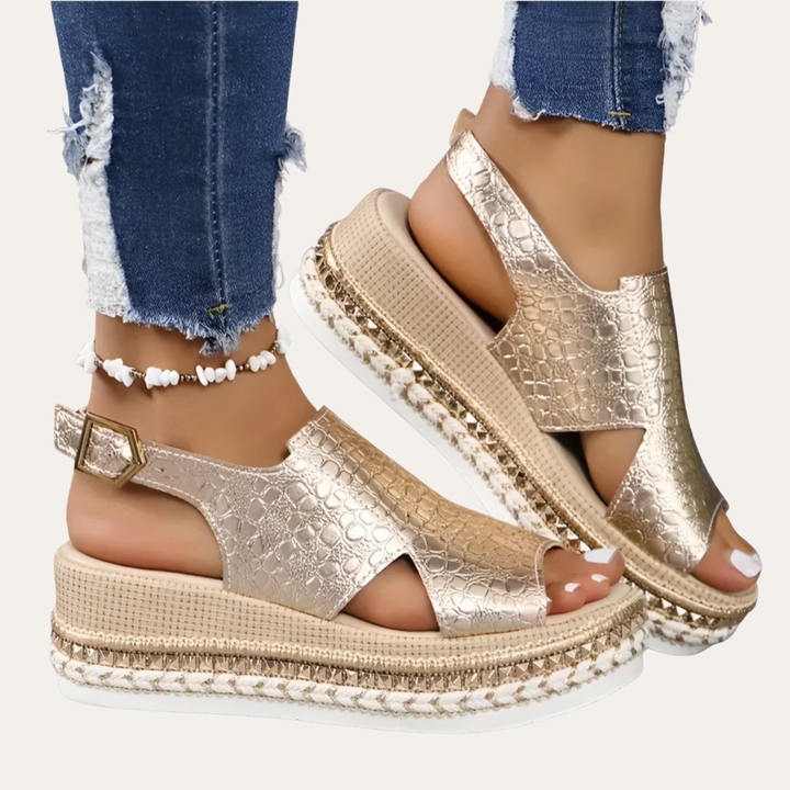 Damen Orthopädische Sommer Sandalen mit Keilabsatz | Vestea