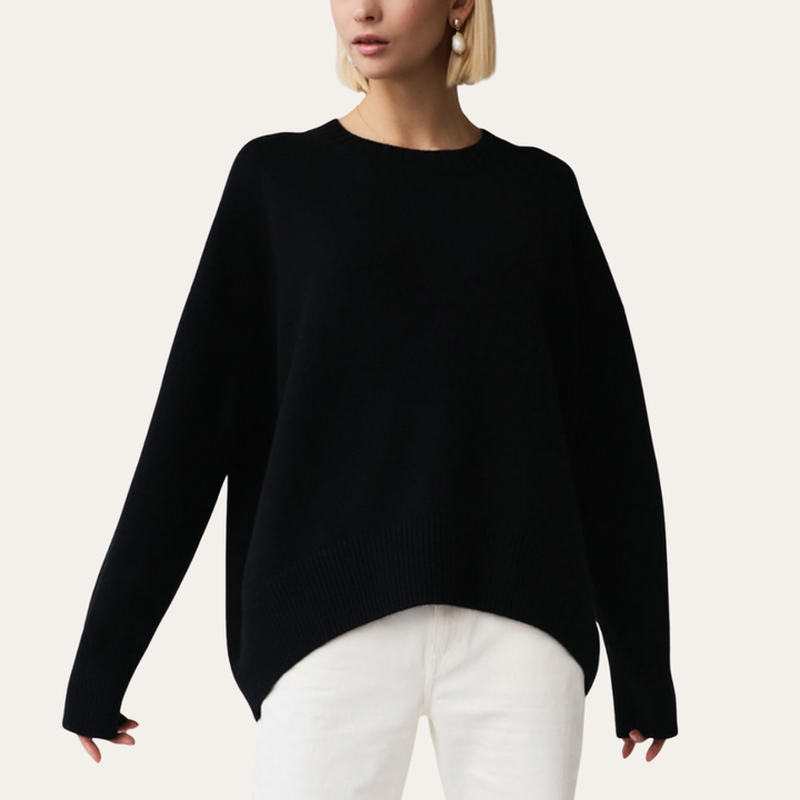 Damen Strickpullover Rundhals Locker Langarm | Vestea