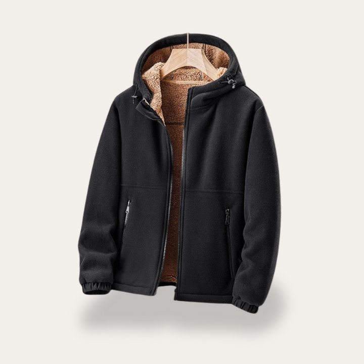 Herren Fleecejacke mit Kapuze und Reißverschluss | Vestea
