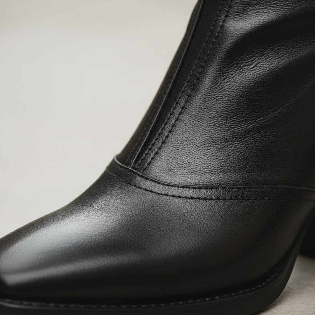 Botines de mujer con tacón medio y cremallera trasera