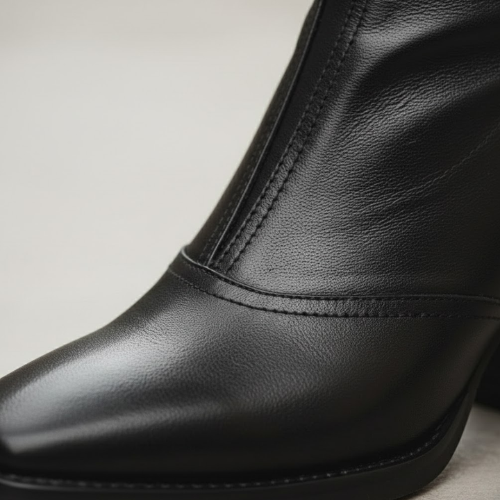 Botines de mujer con tacón medio y cremallera trasera