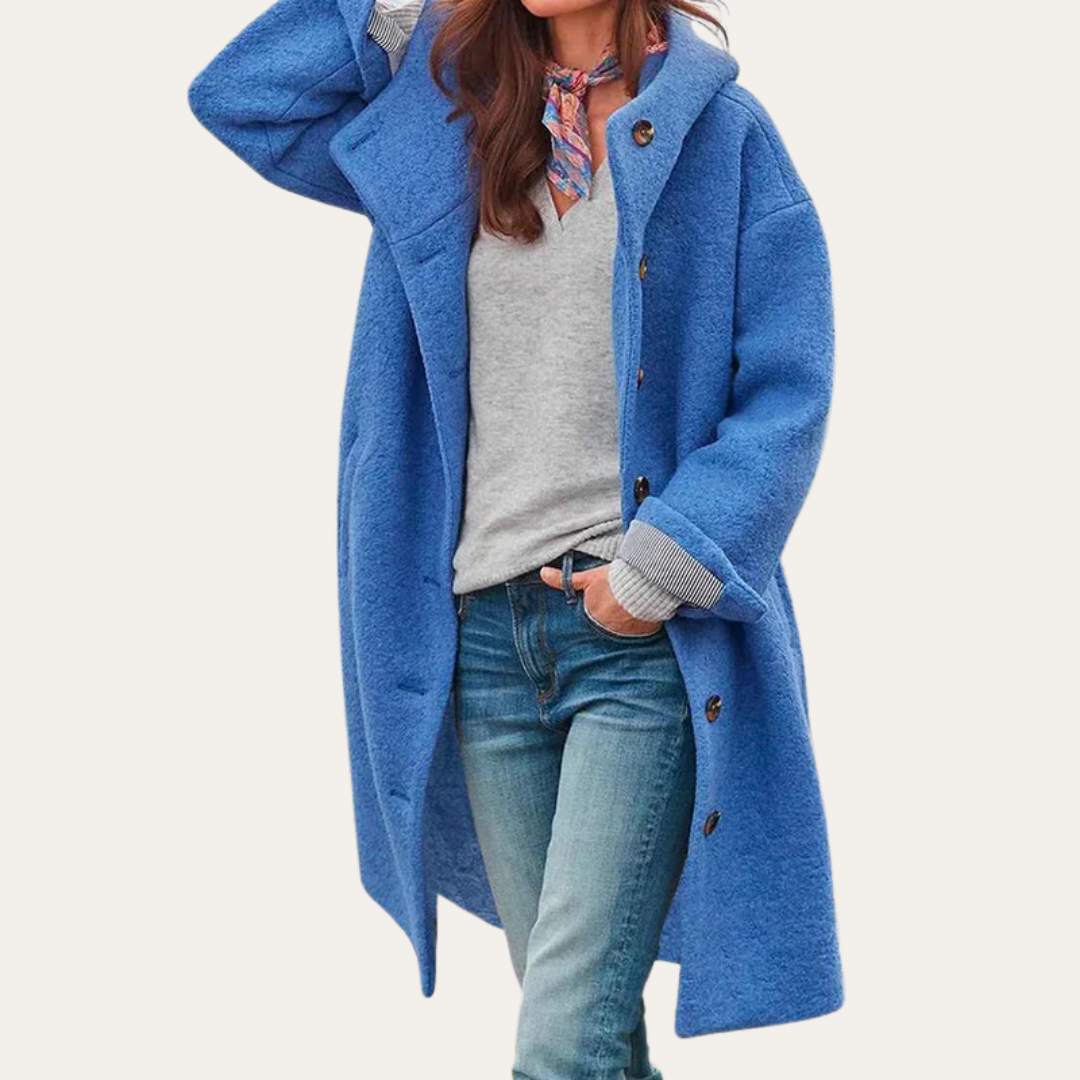 Damen Mantel mit Kapuze Wollmix Wintermode | Vestea