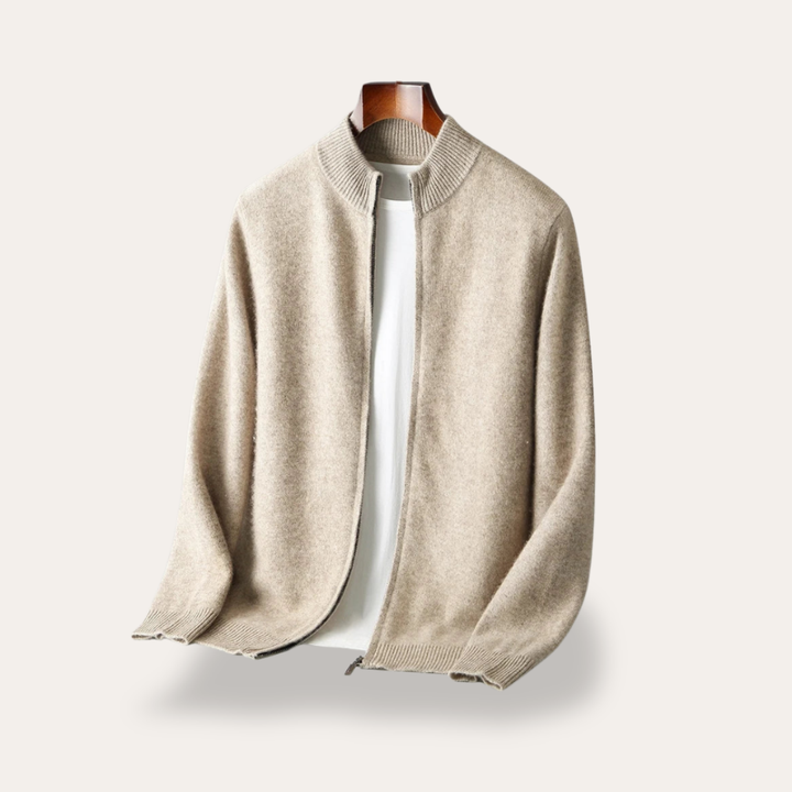 Herren Strickjacke mit Reißverschluss Stehkragen | Vestea