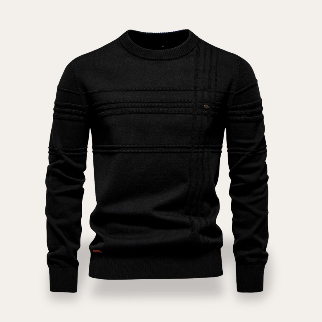 Herren Pullover Strick Rundhals Slim Fit | Vestea