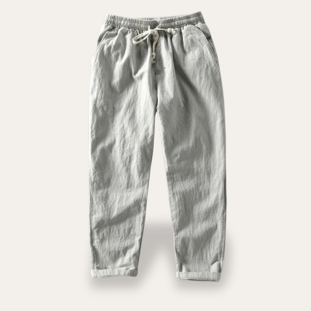 Herren Leinenhose mit Kordelzug und elastischem Bund | Vestea