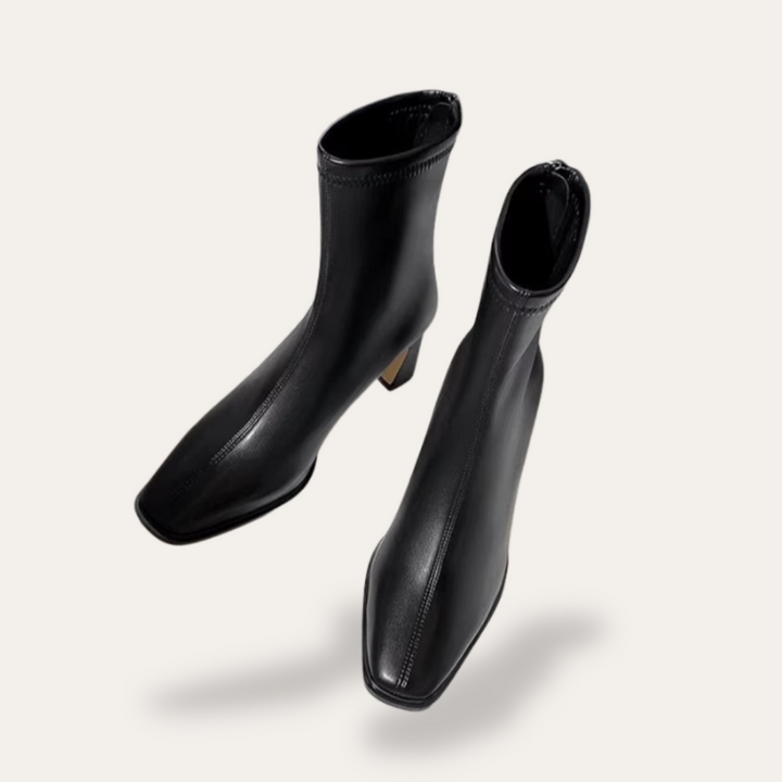 Orthopädische Damen Stiefeletten mit Blockabsatz und Reißverschluss | Vestea