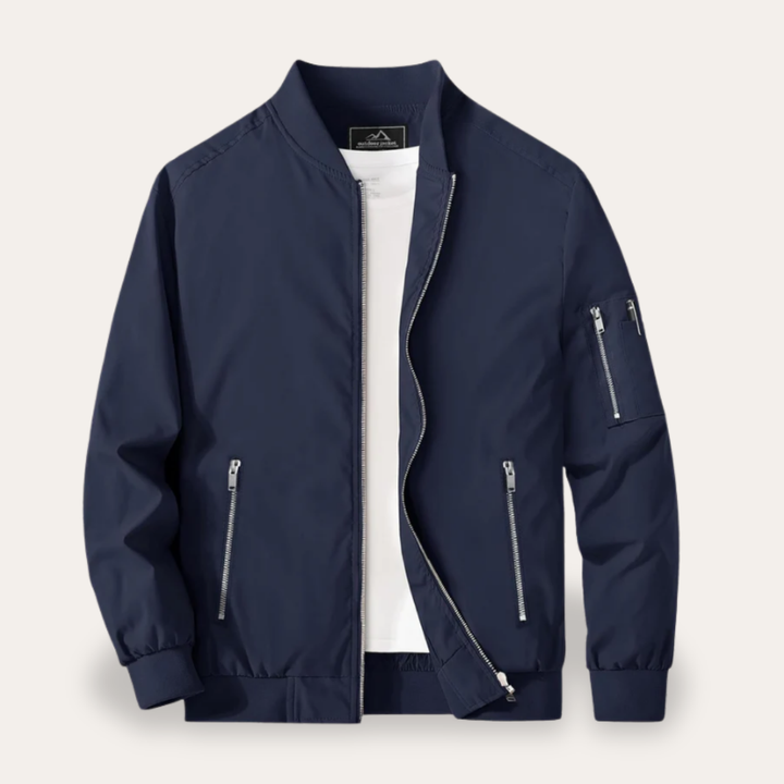 Herren Bomberjacke mit Reißverschluss Taschen Freizeitjacke | Vestea