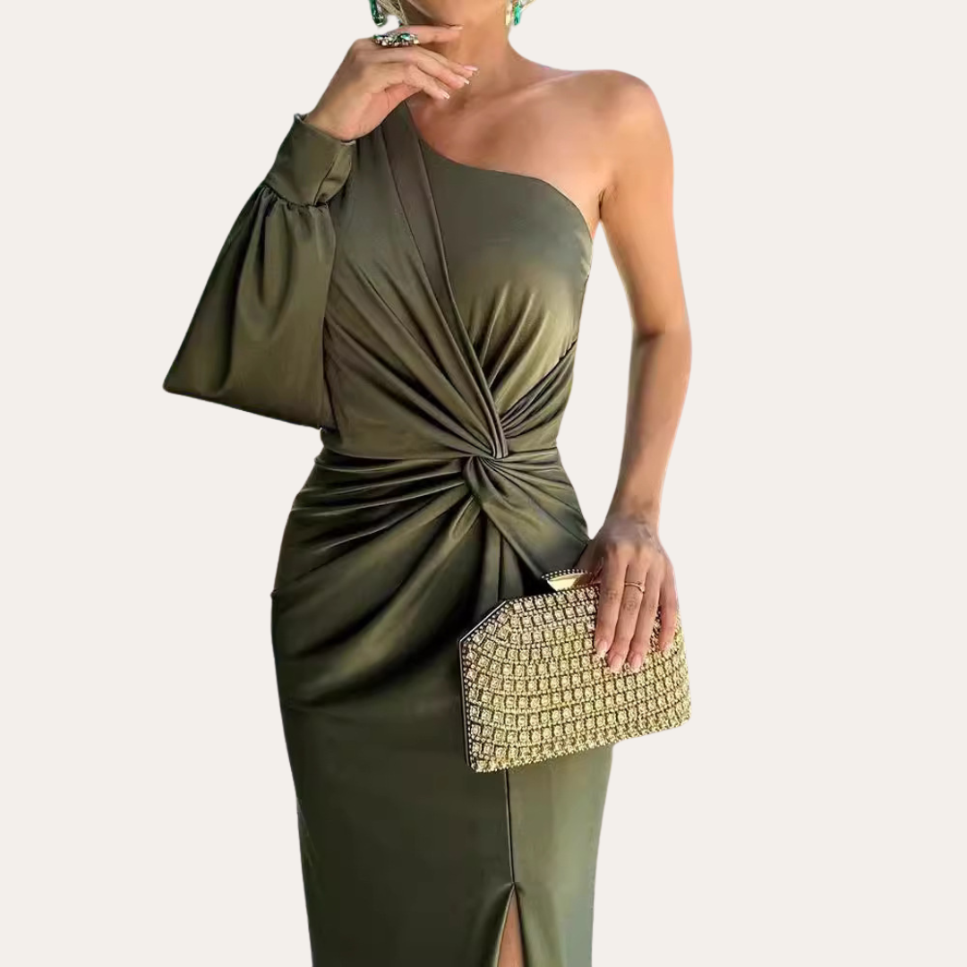Vestea | Damen Satin One-Shoulder Abendkleid