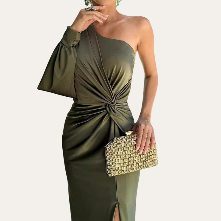 Vestea | Damen Satin One-Shoulder Abendkleid