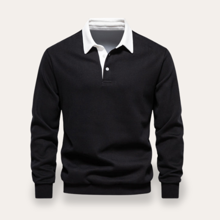 Herren Langarm Polohemd Komfort Fit | Vestea