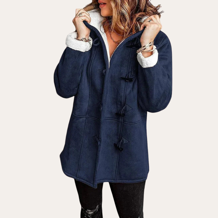 Damen Winterjacke mit Kapuze und Knebelverschluss | Vestea