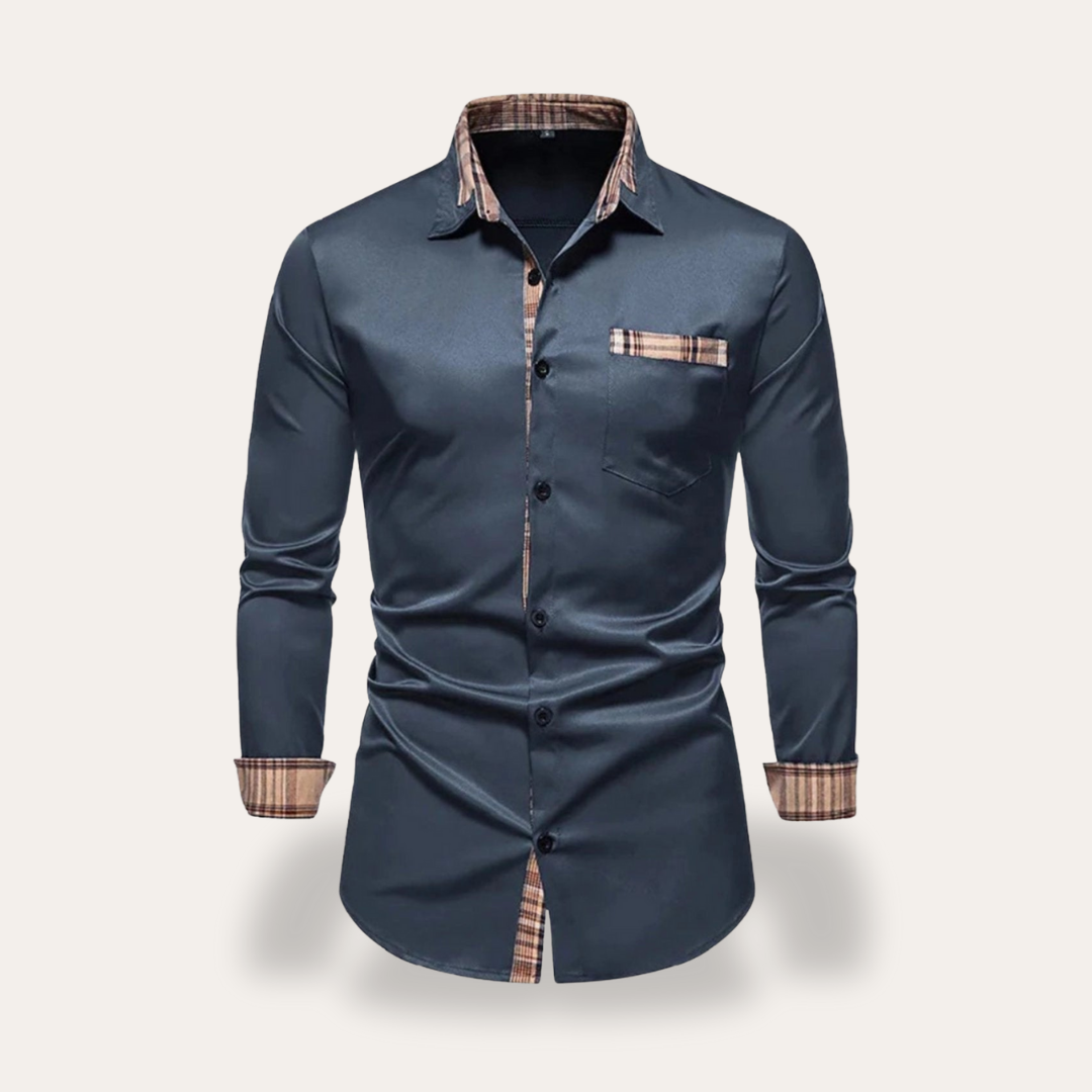 Herren Freizeithemd Langarm mit Karodetails | Vestea