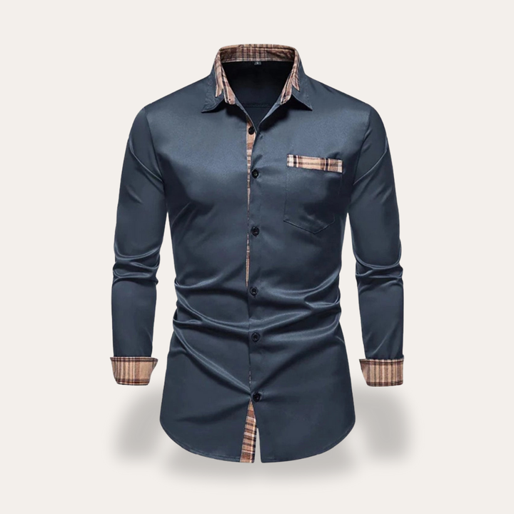 Herren Freizeithemd Langarm mit Karodetails | Vestea