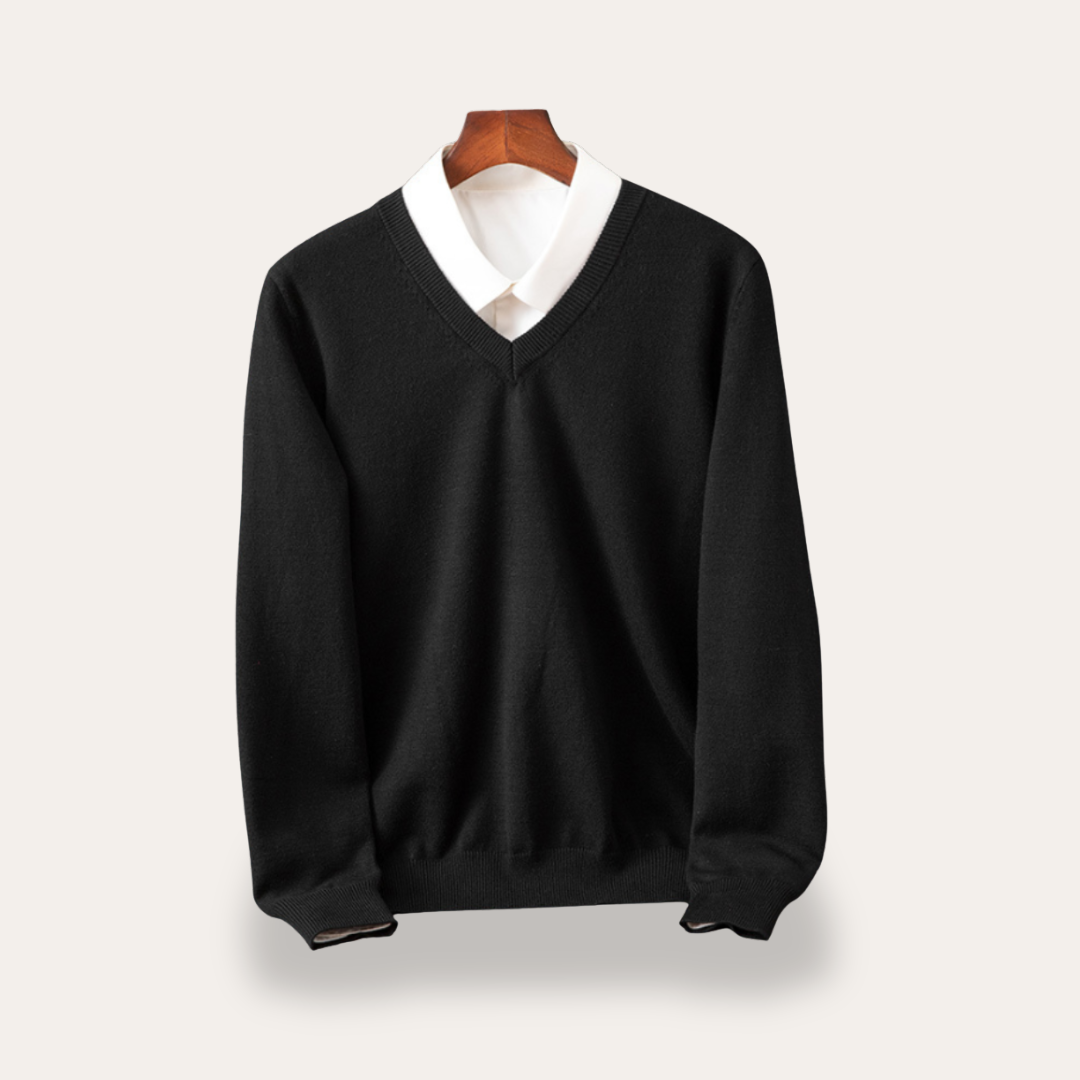 Herren Strickpullover V-Ausschnitt Komfort Freizeit | Vestea