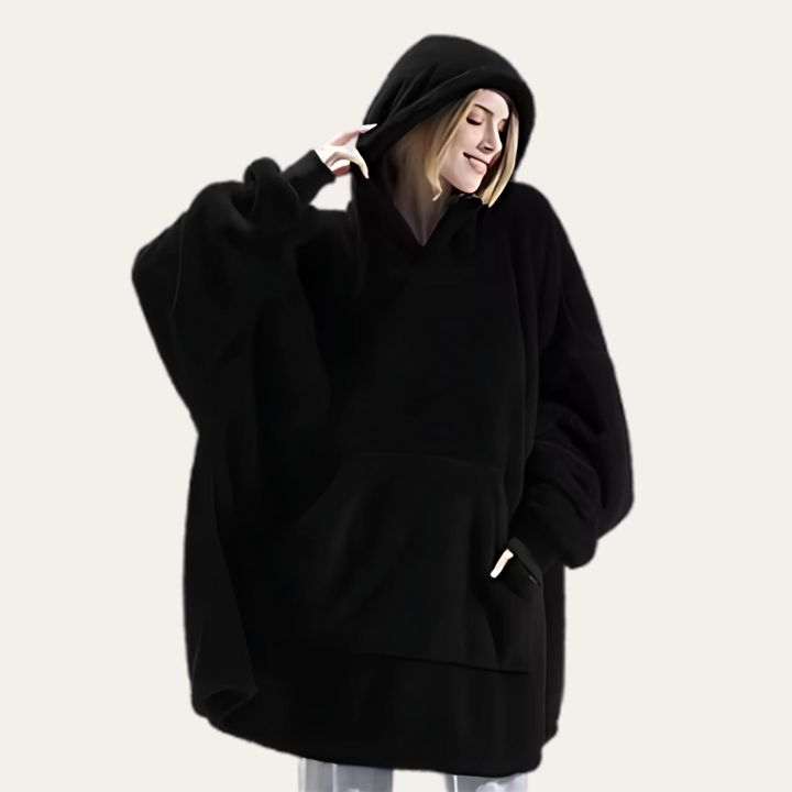 Damen Oversize Hoodie Fleece Kapuzenpullover | Vestea