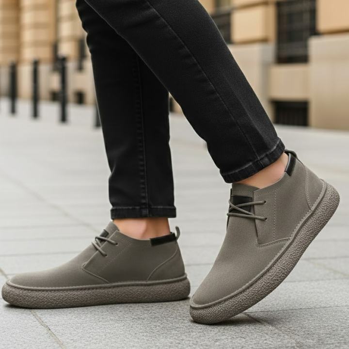 Zapatos ortopédicos para hombre con parte superior de ante y soporte acolchonado