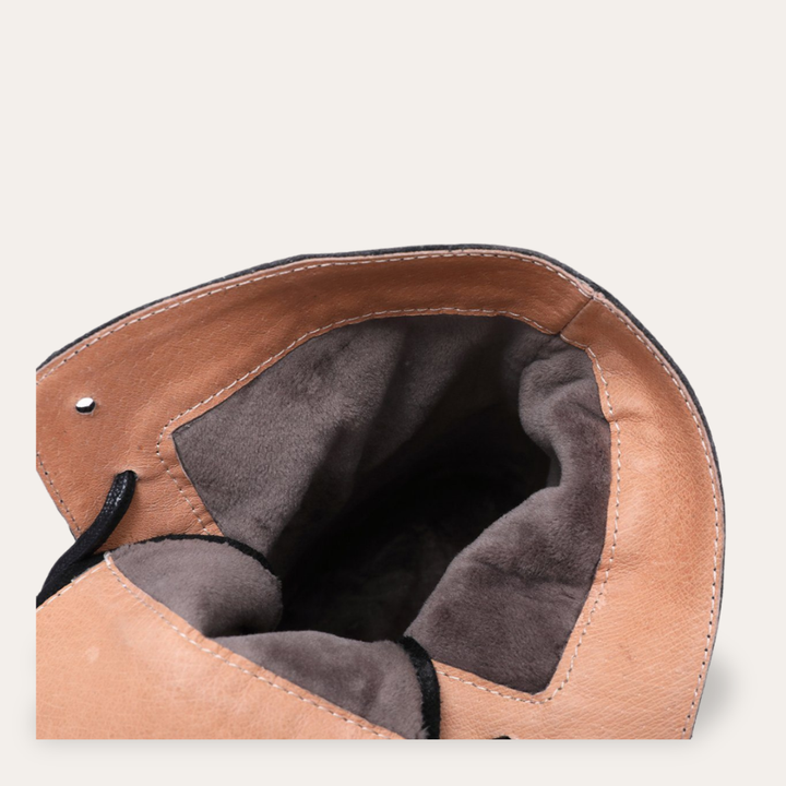 Orthopädische Leder Stiefel mit Schnürung für Damen | Vestea
