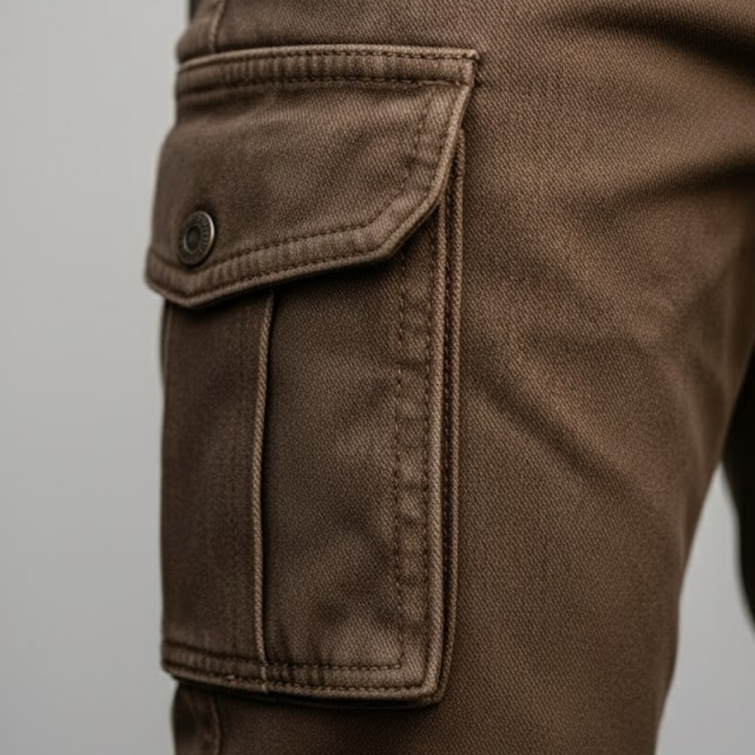 Pantalones de carga aislados de lona de algodón de pierna recta para hombre